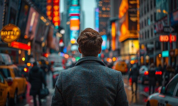 Businessman in a Financial District Navigating the Streets