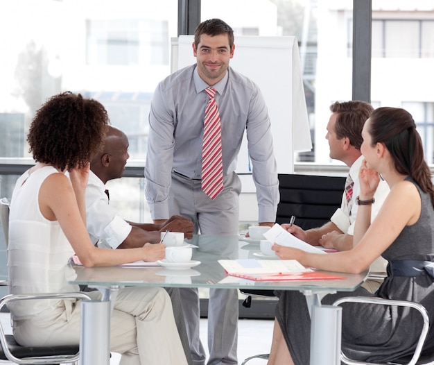 Businessman giving a presentation