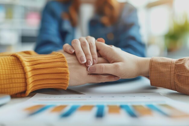 Photo businessman hands shaking hands working together businessman concept for support in the office