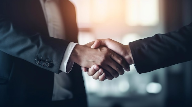 Businessman handshake for teamwork of business merger and acquisition