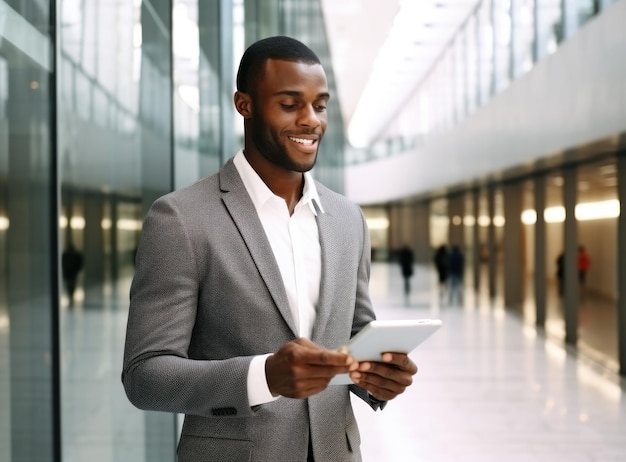 Businessman holding a tablet