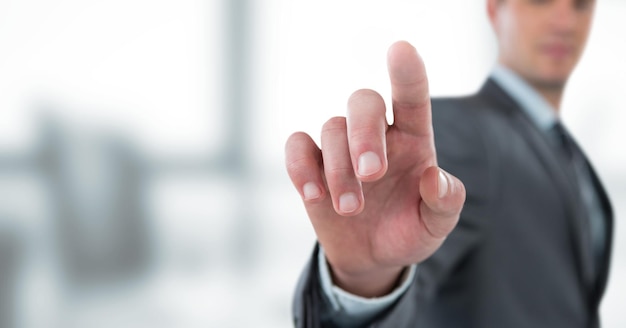 Businessman interacting with the air