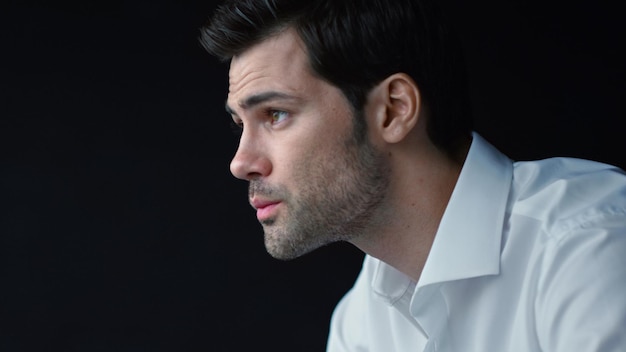 Businessman looking away Portrait of male entrepreneur posing at camera