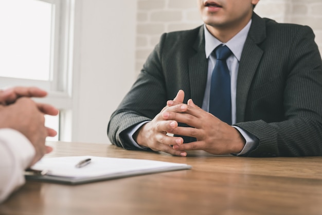 Businessman making an agreement with client