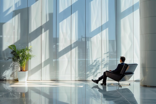 Businessman at office break