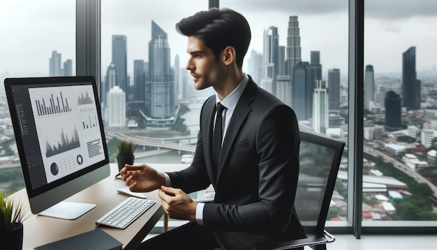 Businessman Reviewing Presentation