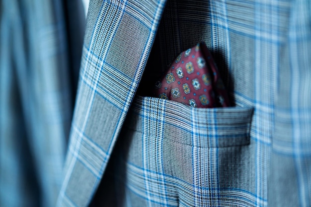 Businessman's jacket is hanging in the room