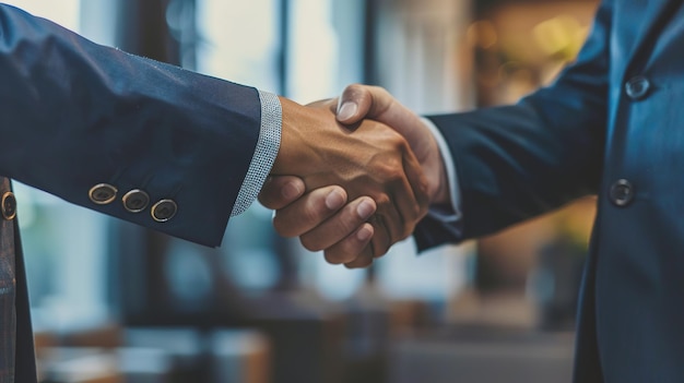 a businessman shaking hands with a financial partner