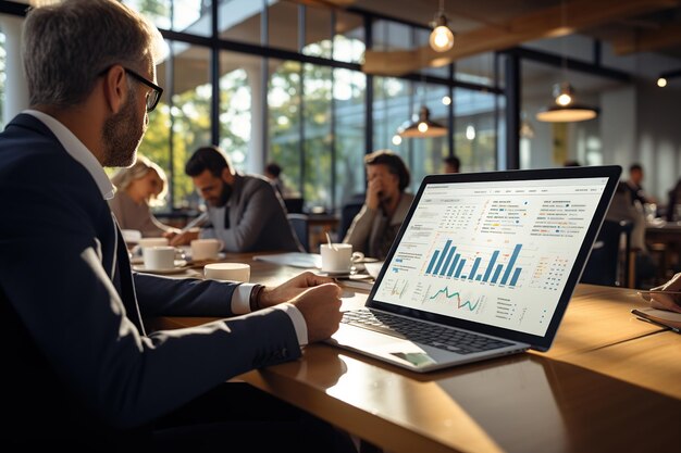 Businessman showing a report in tablet AI Generated