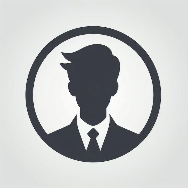 Businessman silhouette icon isolated on light gray background