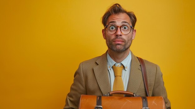 Businessman in Suit Holding Briefcase