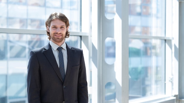 Businessman in suit in office