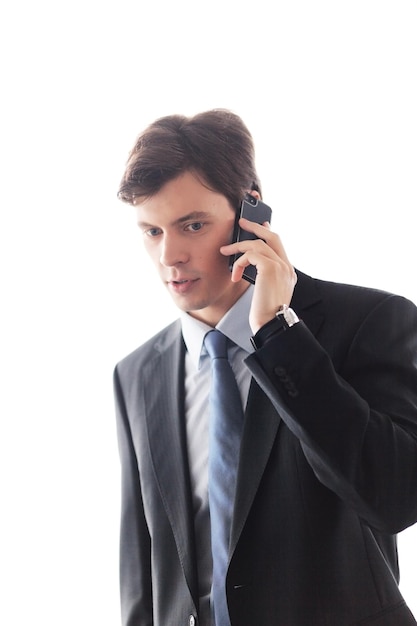 Businessman talking on phone