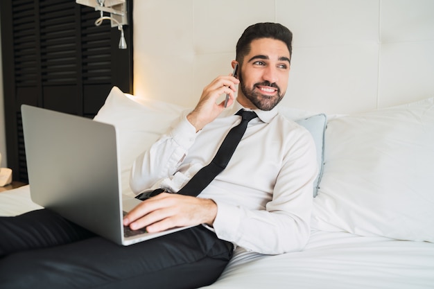 Businessman talking on the phone