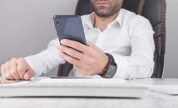 Businessman using smartphone