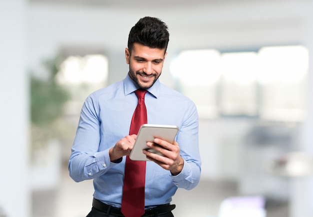 Businessman using a tablet