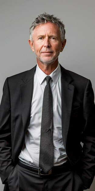 Photo businessman wearing suit and tie posing for picture