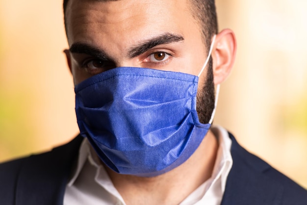 Businessman Wearing Surgical Mask for Protection