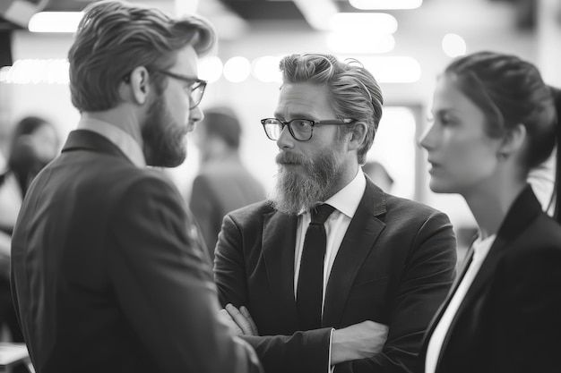 Businessman with a Beard in a Black Suit