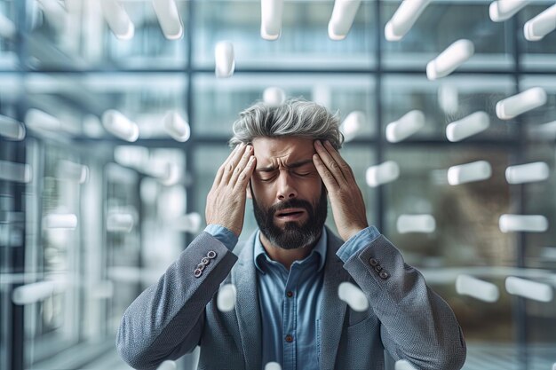 Businessman with headache