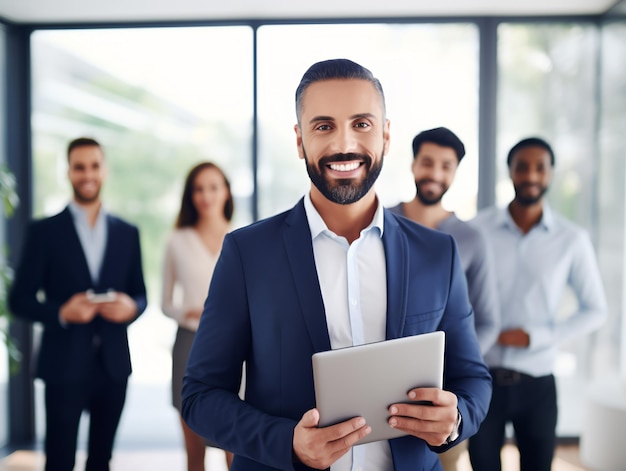 businessman with his team