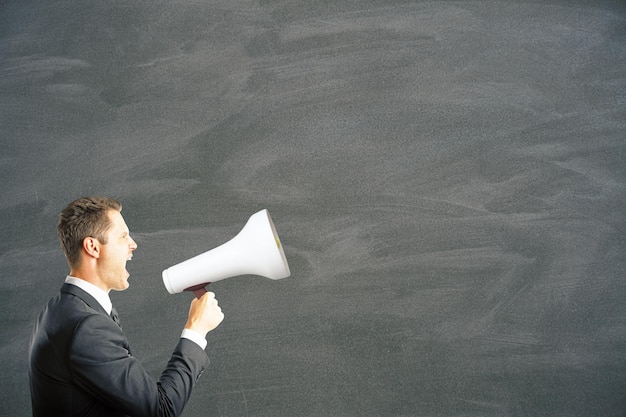 Businessman with megaphone