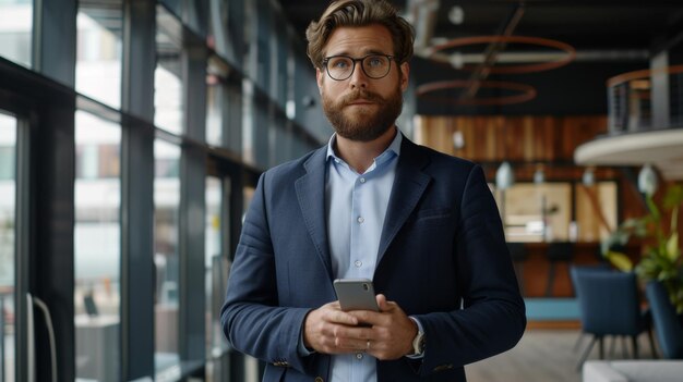 Photo the businessman with a phone