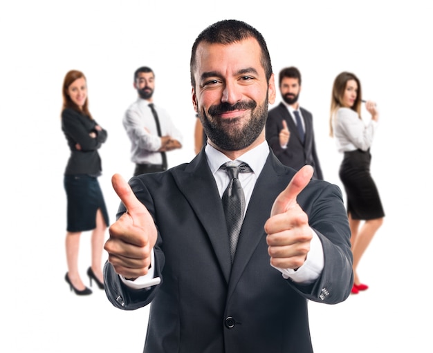 Businessman with thumb up