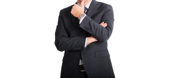 Businessman with watch man isolated on white background