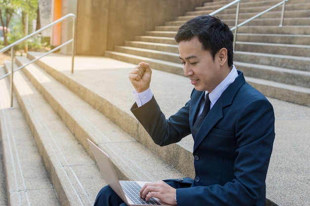 Businessman work outdoor