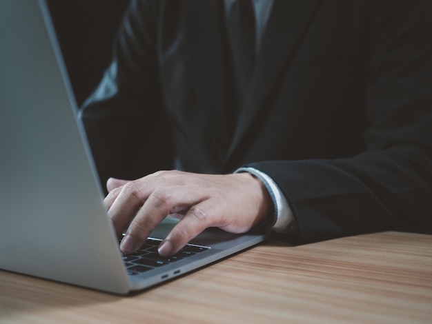 Businessman working on computer business concept and communication technology