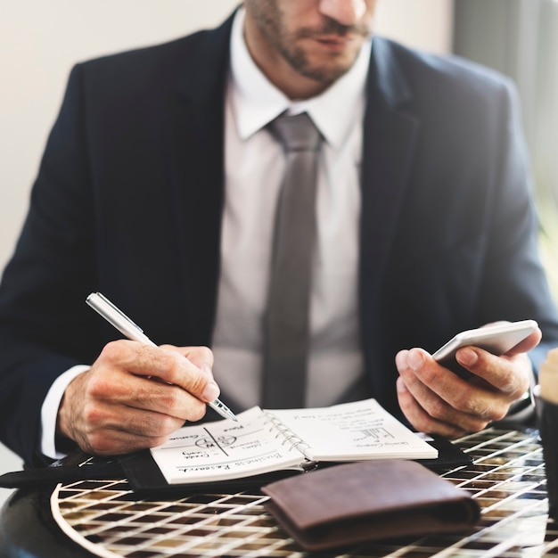 Businessman Working Connection Smart Phone Concept