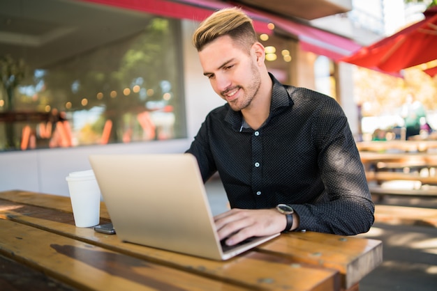 Businessman working on his laptop.