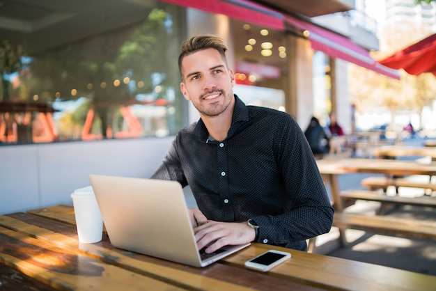 Businessman working on his laptop.