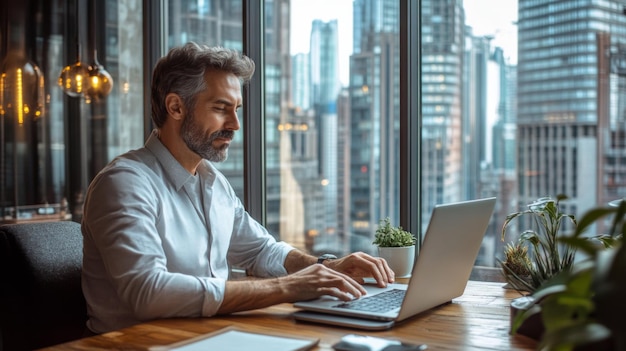 Businessman Working in Modern Office