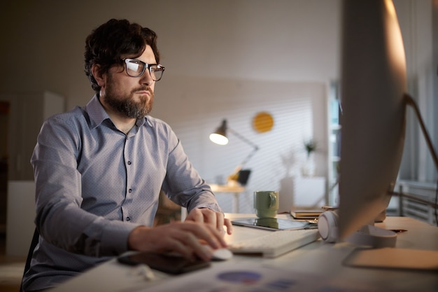 Businessman working at office