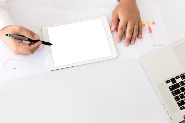 Businessman working with notebook