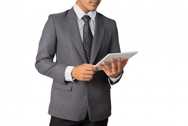 Businessman working with tablet