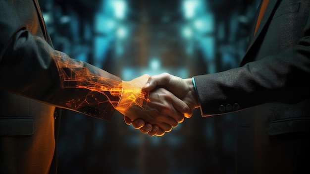 Businessmen handshake Deal concept Generative AI