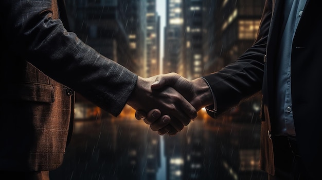 Businessmen handshake Deal concept Generative AI