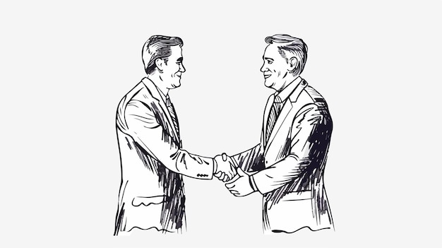 Photo businessmen handshake greeting each other