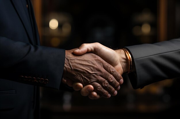 Businessmen shaking hands AI generated