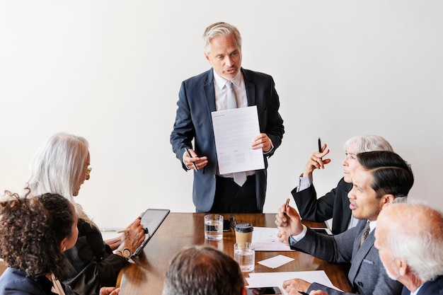 Businesspeople brainstorming in a meeting