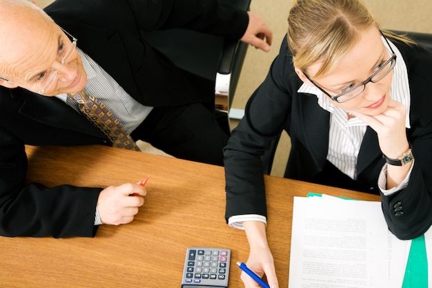 businesspeople at a meeting