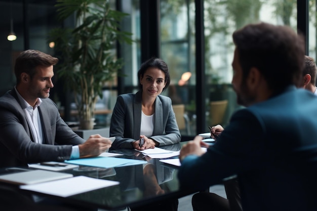 Businesspeople at office meeting