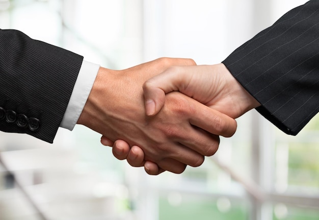 Businesspeople shaking hands isolated on background