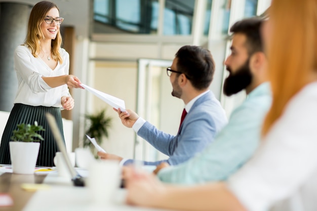 Businesspeople working in team