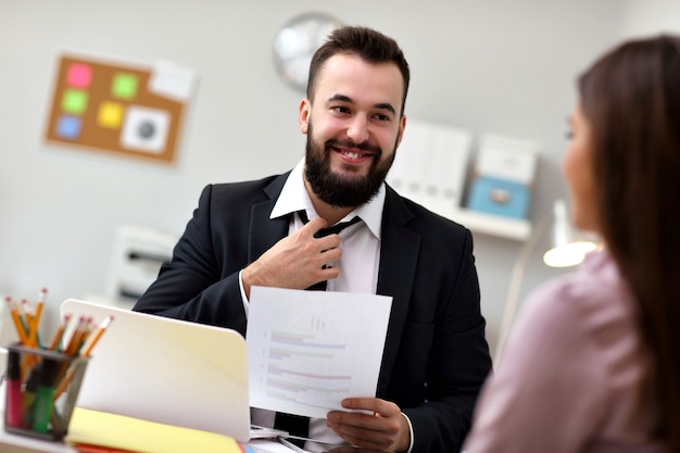 businesspeople working together in office