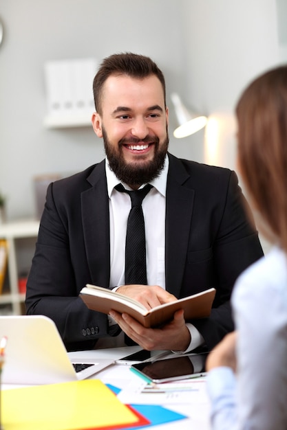 businesspeople working together in office