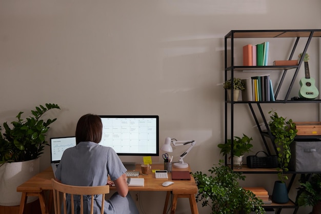 Businesswoman Checking Working Calendar